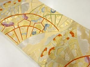 アンティーク　片輪車に菊桐模様織出し袋帯（材料）